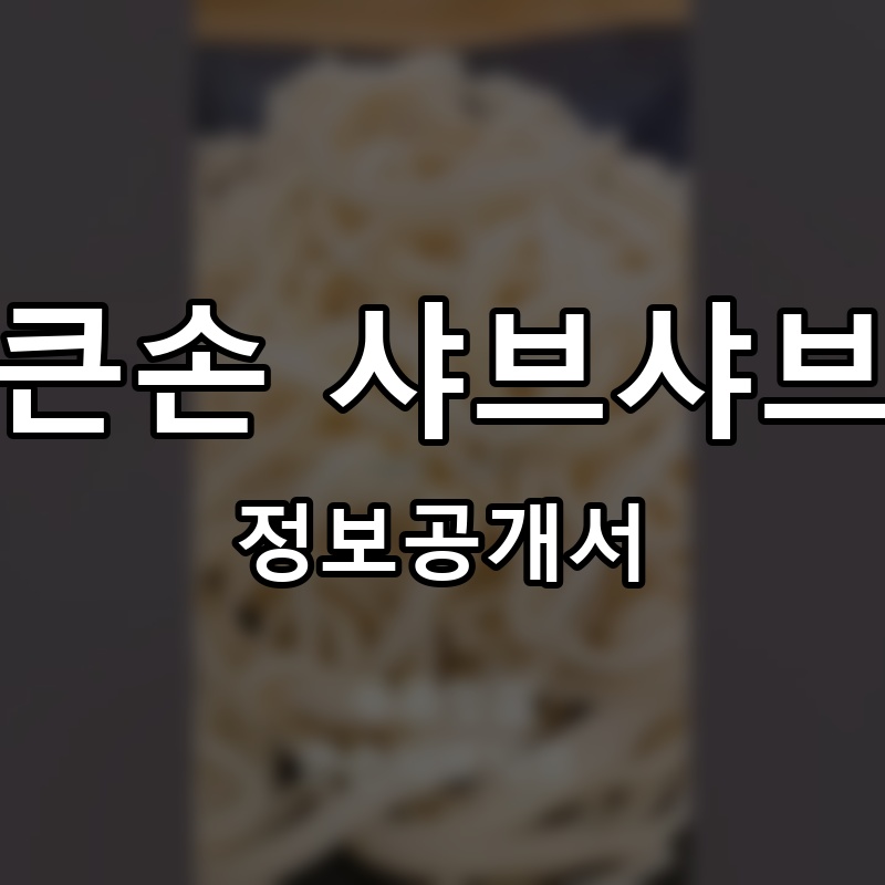 큰손 샤브샤브 프랜차이즈 정보공개서