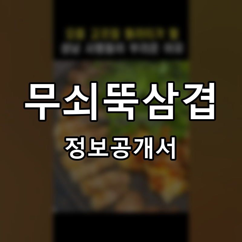 무쇠뚝삼겹 프랜차이즈 정보공개서