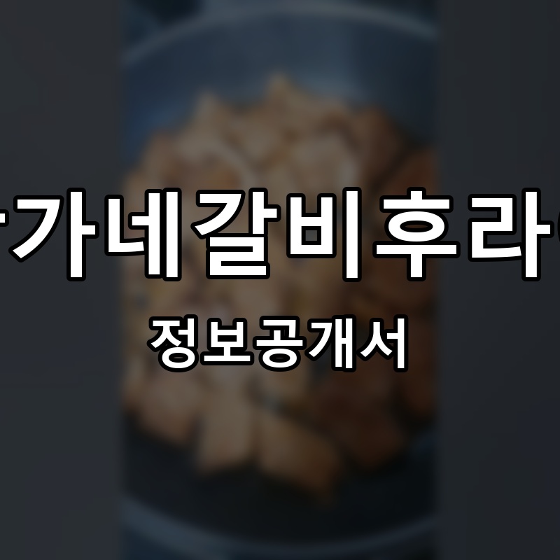빡가네갈비후라이 프랜차이즈 정보공개서