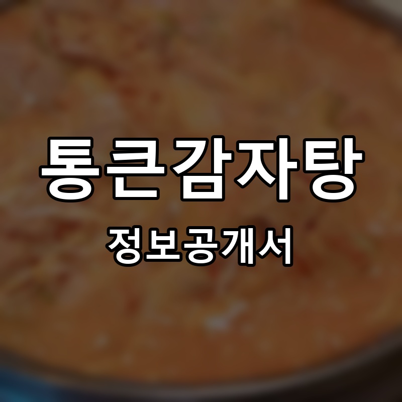 통큰감자탕 프랜차이즈 정보공개서