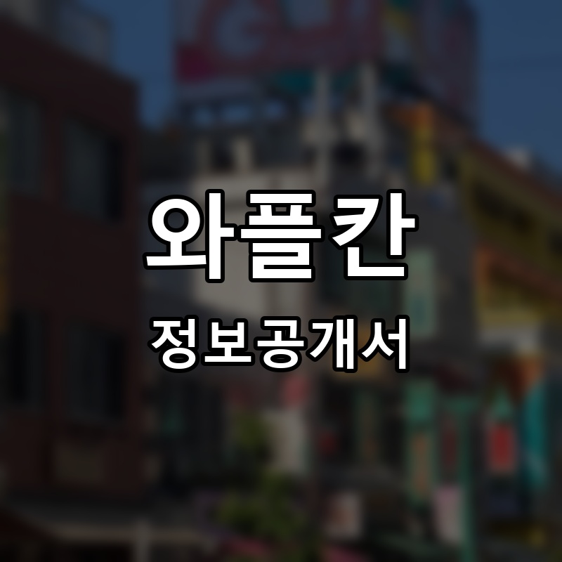 와플칸 프랜차이즈 정보공개서