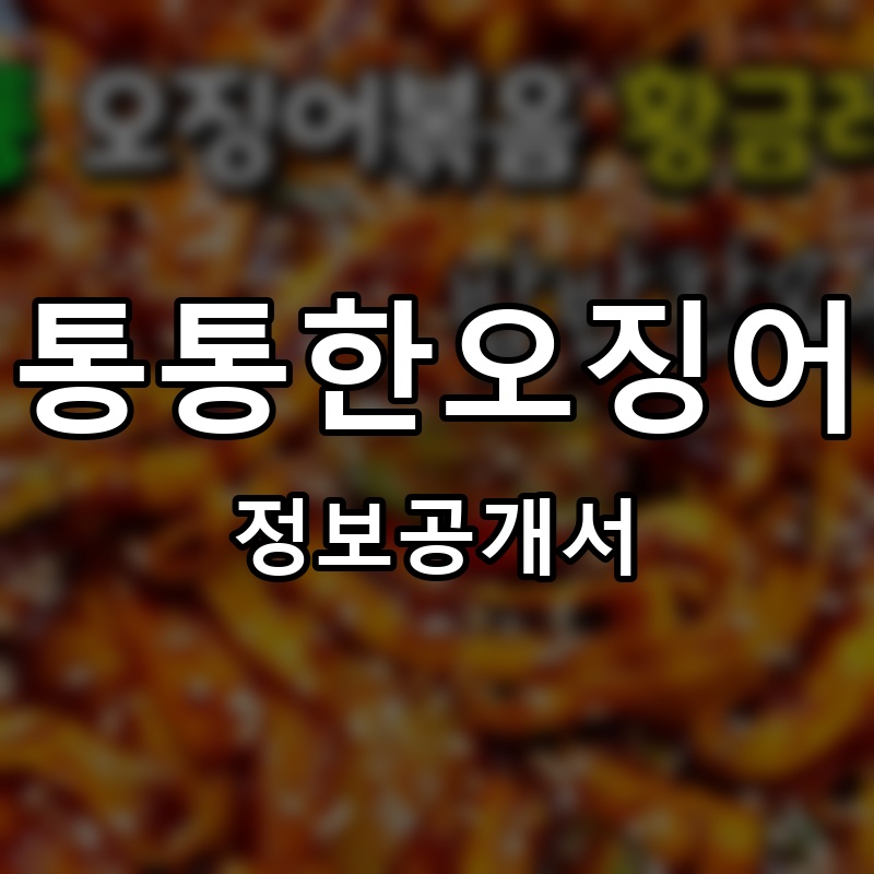 통통한오징어 프랜차이즈 정보공개서