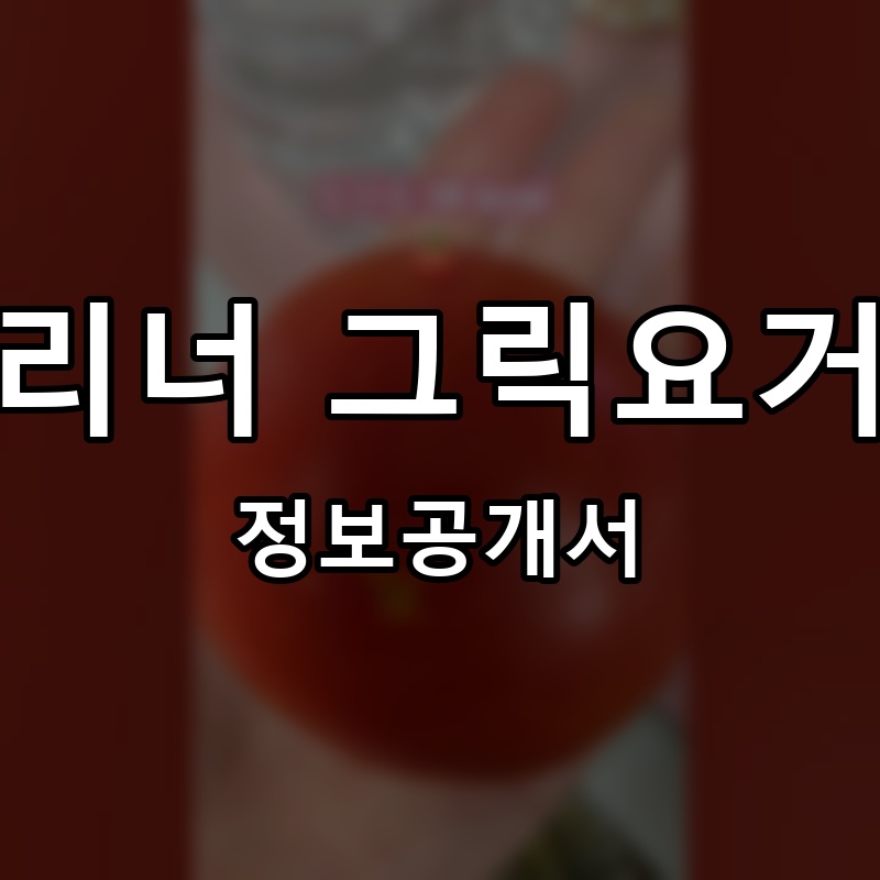 그리너 그릭요거트 프랜차이즈 정보공개서