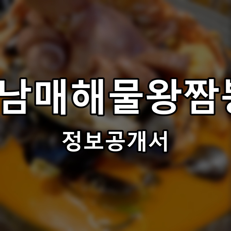 3남매해물왕짬뽕 프랜차이즈 정보공개서