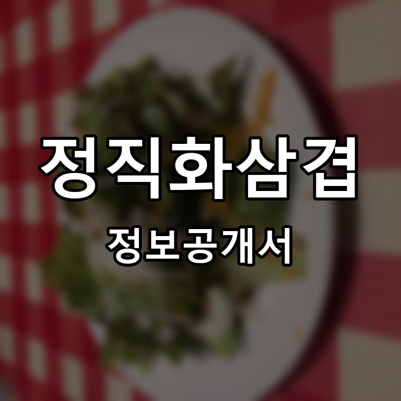 정직화삼겹 프랜차이즈 정보공개서