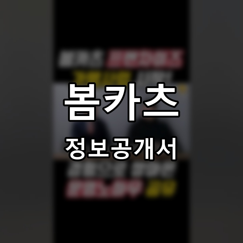 봄카츠 프랜차이즈 정보공개서