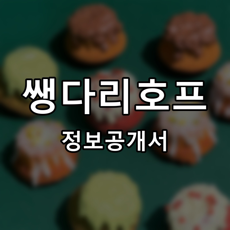 쌩다리호프 프랜차이즈 정보공개서
