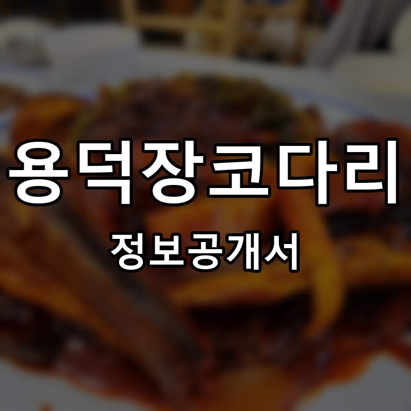 용덕장코다리 프랜차이즈 정보공개서