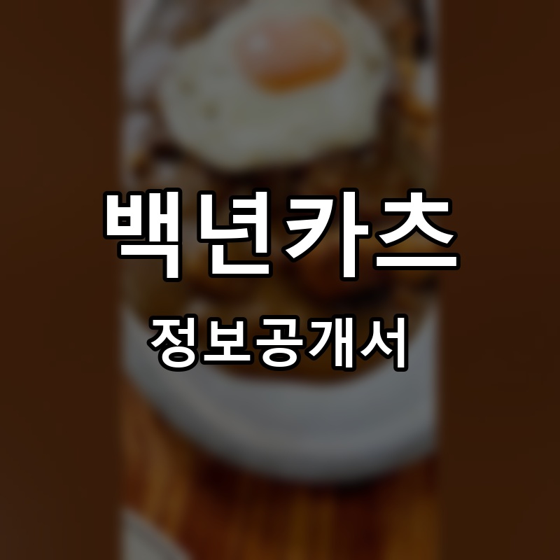 백년카츠 프랜차이즈 정보공개서