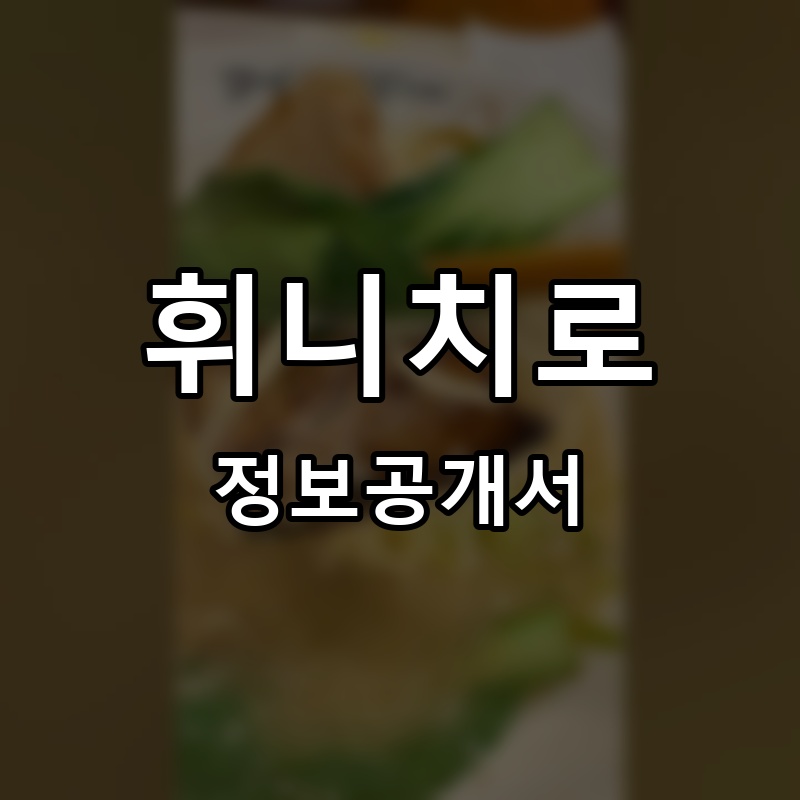 휘니치로 프랜차이즈 정보공개서