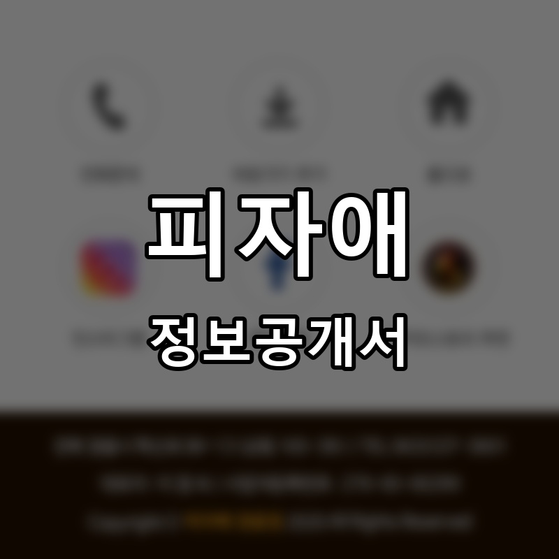 피자애 프랜차이즈 정보공개서