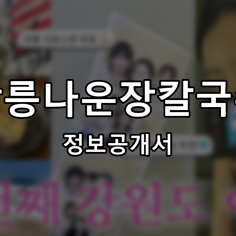 강릉나운장칼국수 프랜차이즈 정보공개서