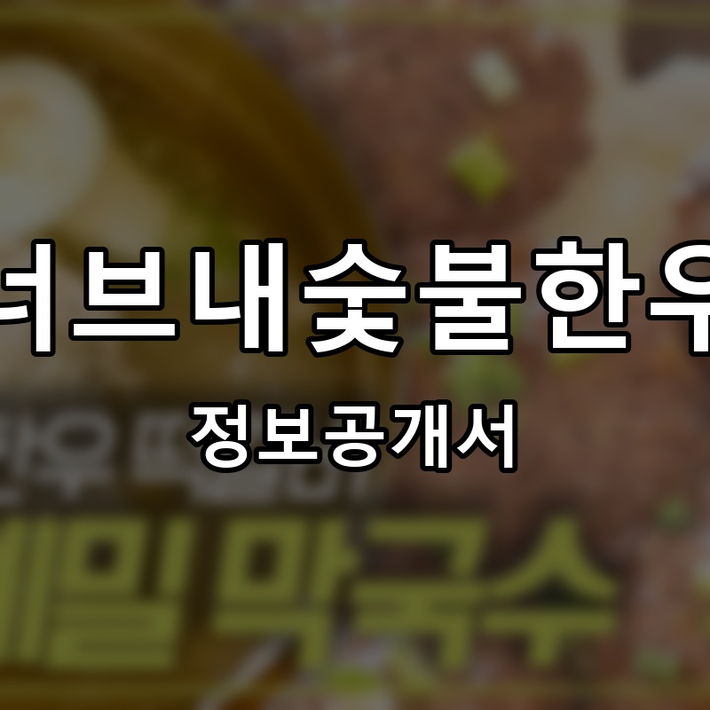 너브내숯불한우 프랜차이즈 정보공개서