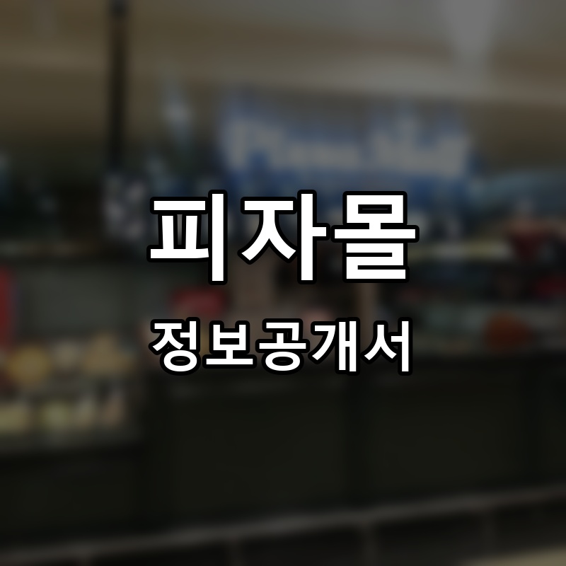 피자몰 프랜차이즈 정보공개서
