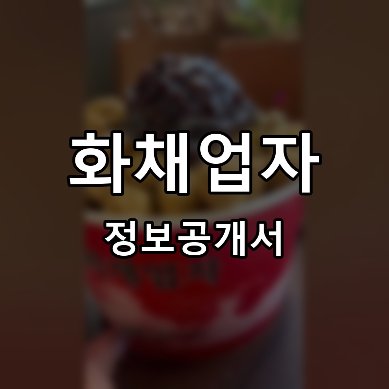 화채업자 프랜차이즈 정보공개서