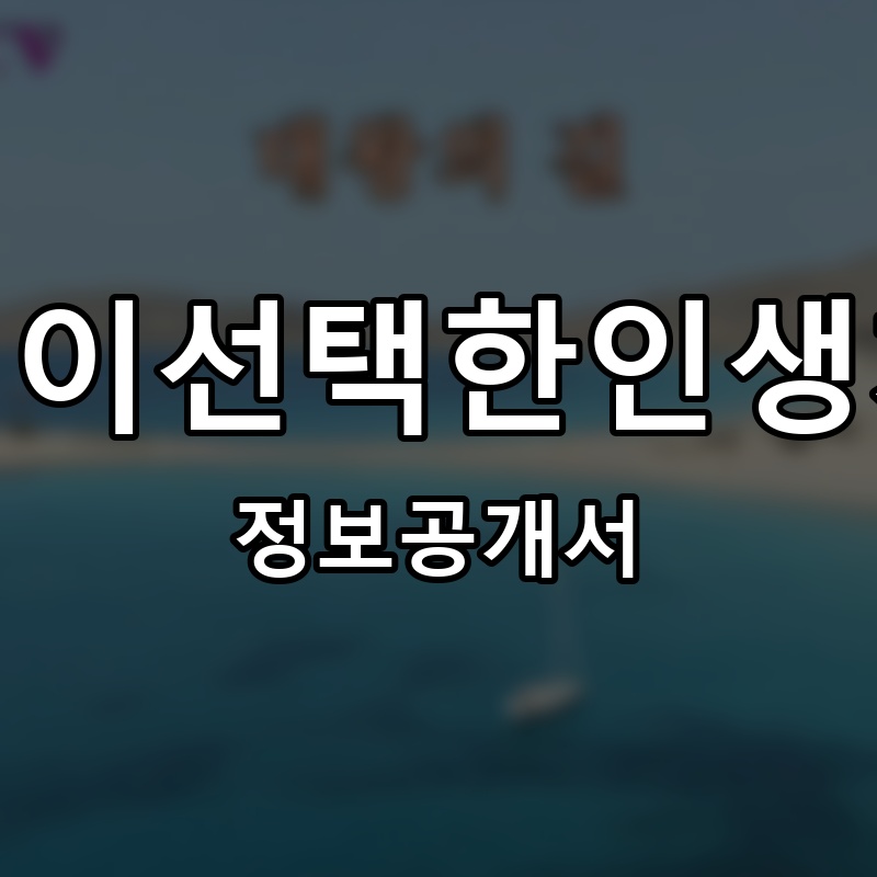 당신이선택한인생치킨 프랜차이즈 정보공개서