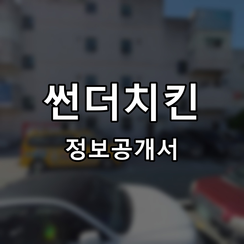썬더치킨 프랜차이즈 정보공개서