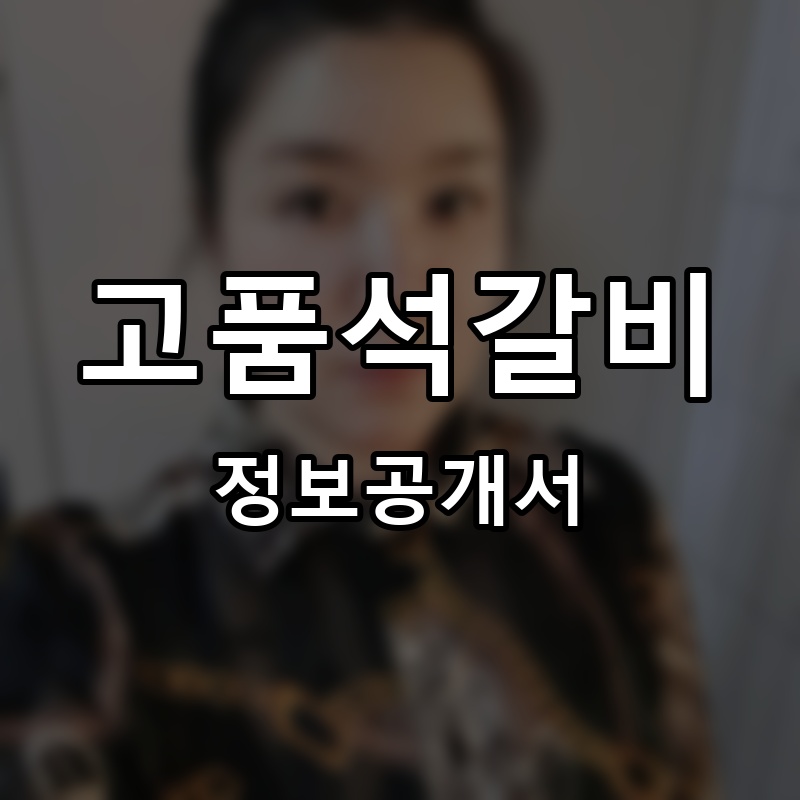 고품석갈비 프랜차이즈 정보공개서