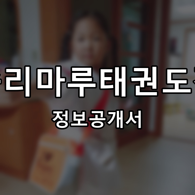 승리마루태권도장 프랜차이즈 정보공개서