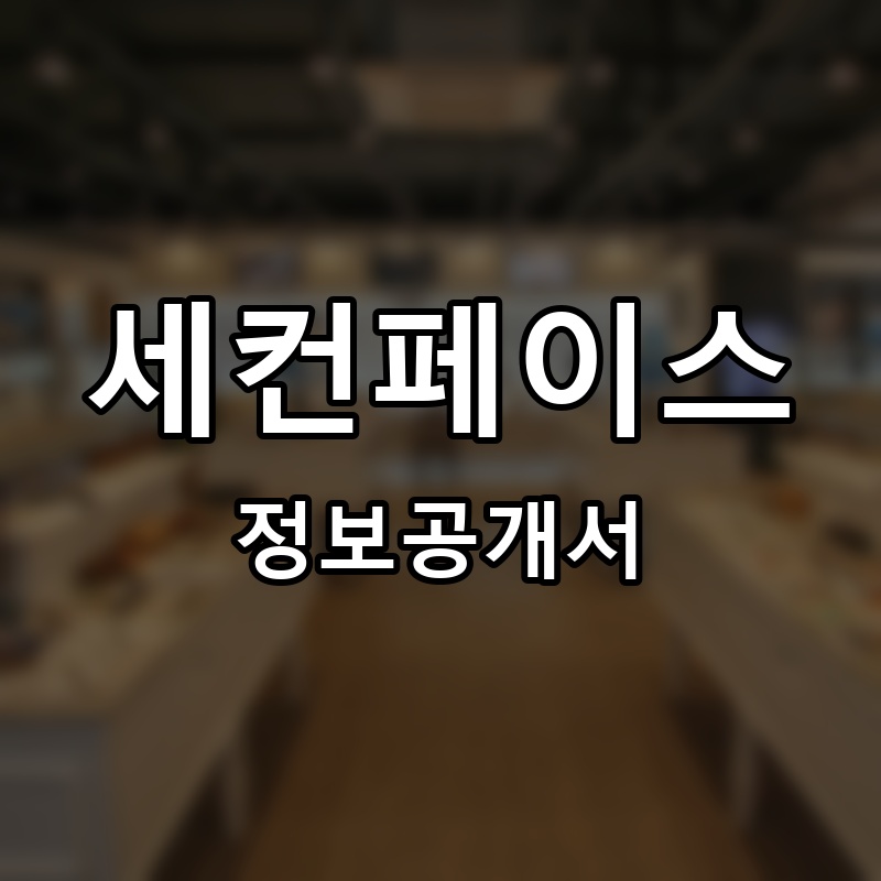 세컨페이스 프랜차이즈 정보공개서