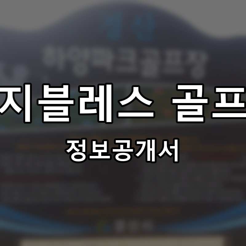 지블레스 골프 프랜차이즈 정보공개서