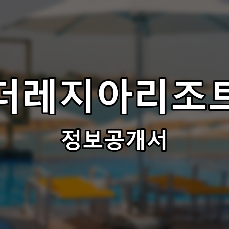 더레지아리조트 프랜차이즈 정보공개서