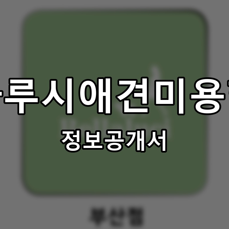 벨라루시애견미용학원 프랜차이즈 정보공개서