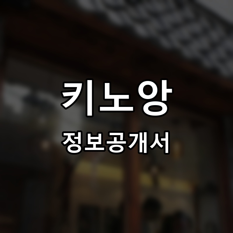 키노앙 프랜차이즈 정보공개서