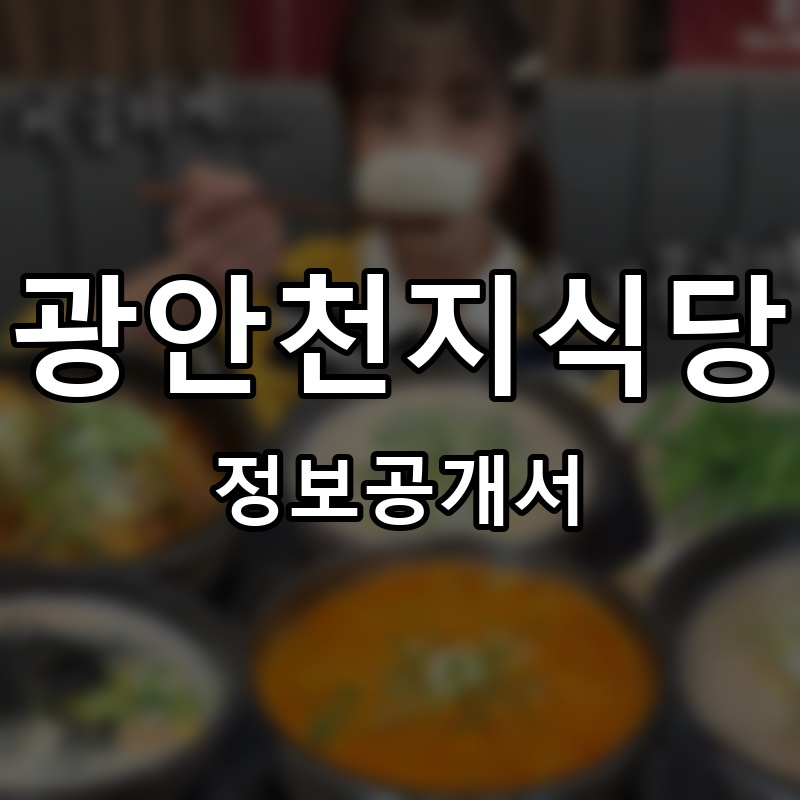 광안천지식당 프랜차이즈 정보공개서