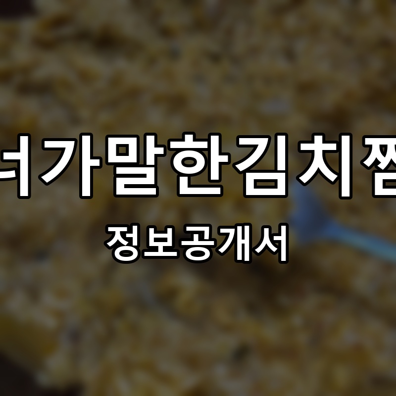 너가말한김치찜 프랜차이즈 정보공개서