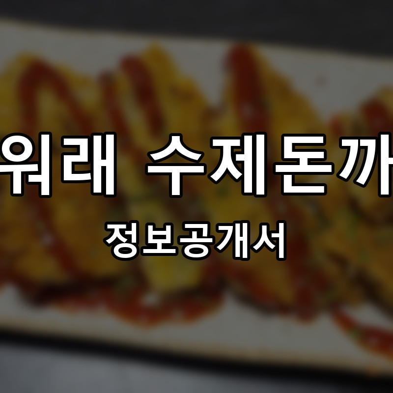 오워래 수제돈까스 프랜차이즈 정보공개서
