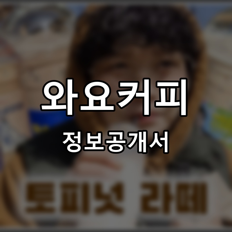 와요커피 프랜차이즈 정보공개서