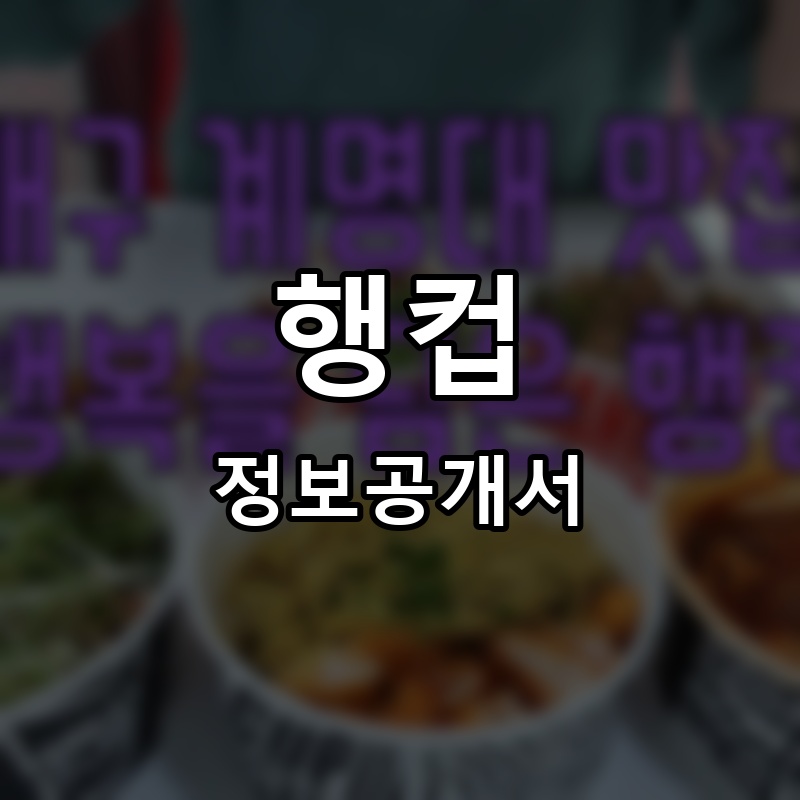 행컵 프랜차이즈 정보공개서