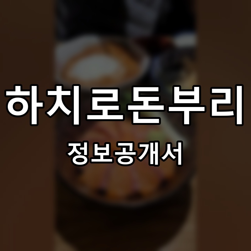 하치로돈부리 프랜차이즈 정보공개서