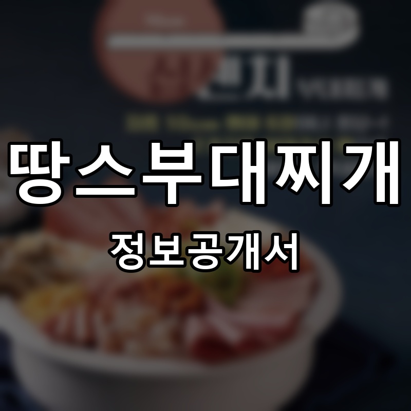 땅스부대찌개 프랜차이즈 정보공개서