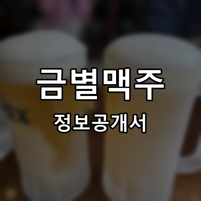 금별맥주 프랜차이즈 정보공개서