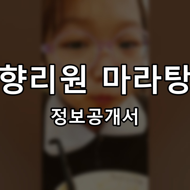 향리원 마라탕 프랜차이즈 정보공개서
