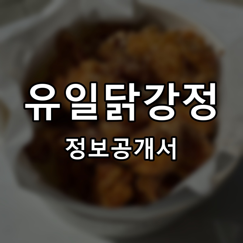 유일닭강정 프랜차이즈 정보공개서