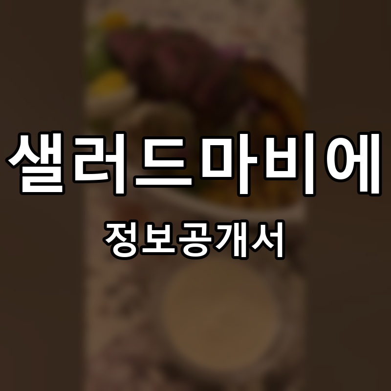 샐러드마비에 프랜차이즈 정보공개서