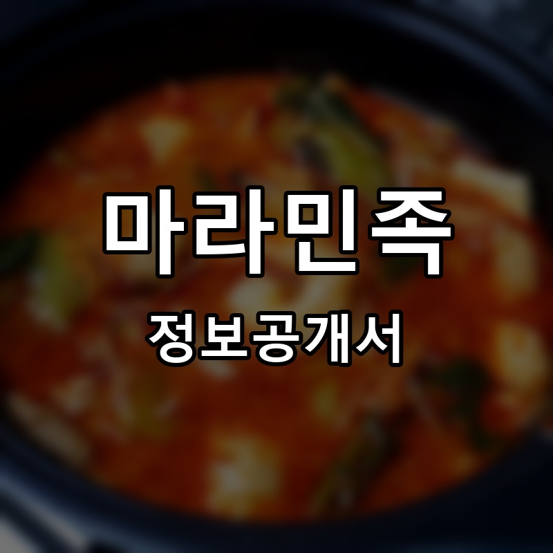 마라민족 프랜차이즈 정보공개서