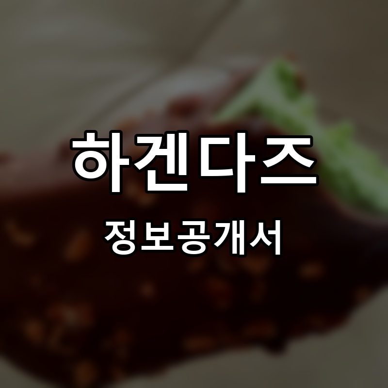 하겐다즈 프랜차이즈 정보공개서
