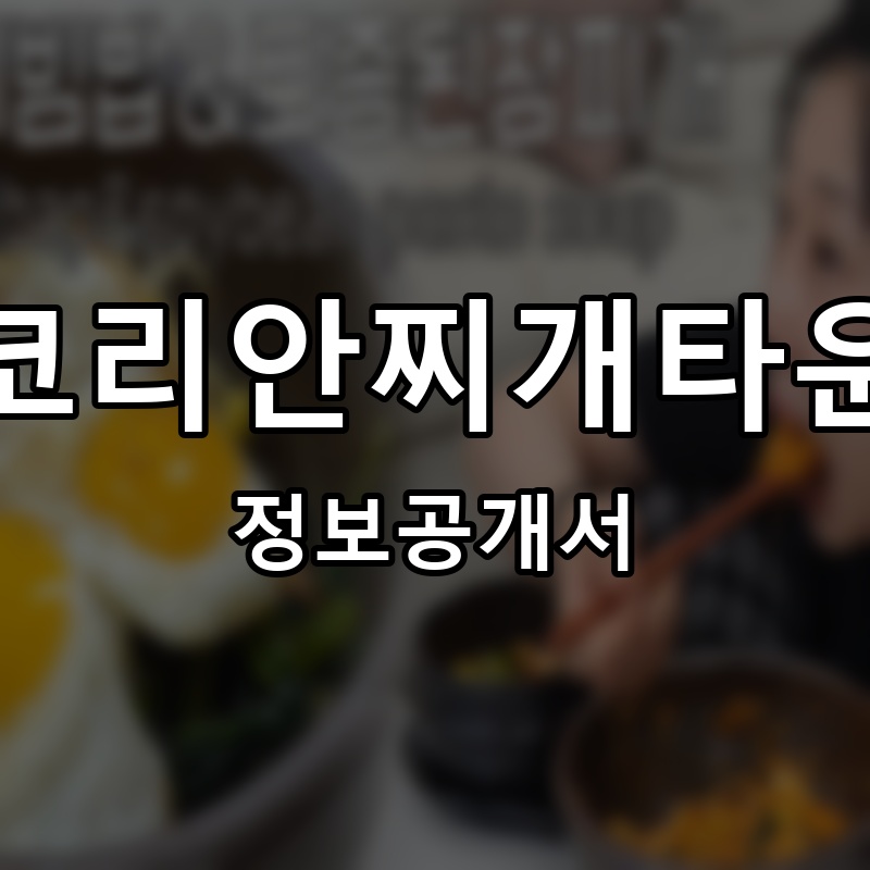코리안찌개타운 프랜차이즈 정보공개서