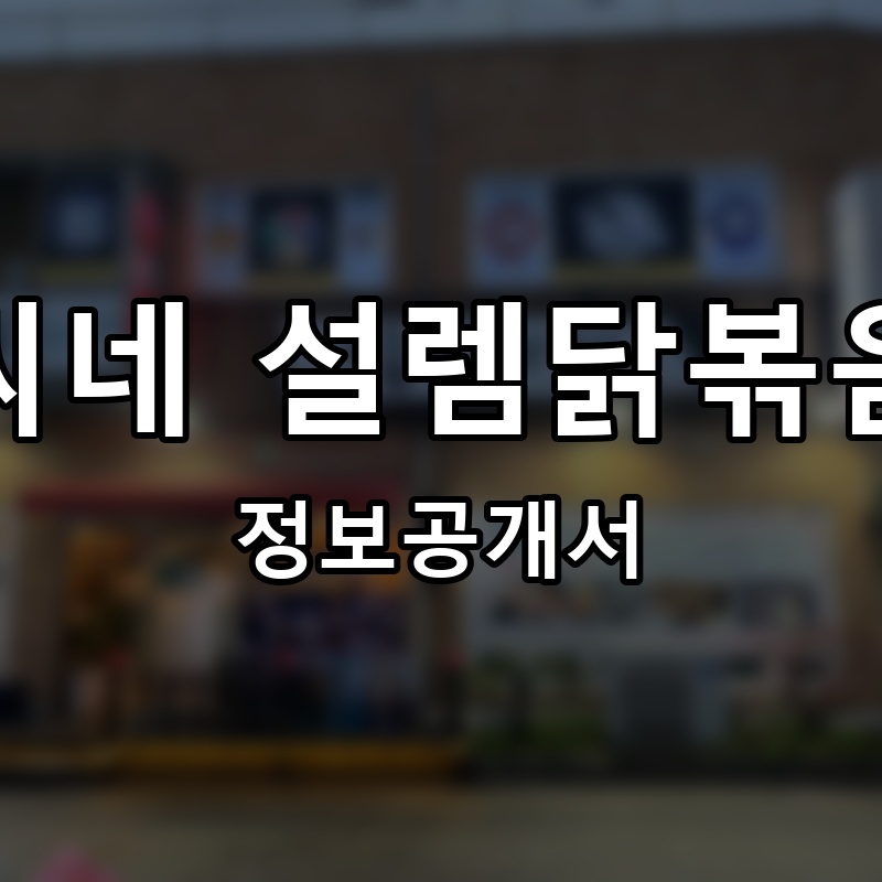 남씨네 설렘닭볶음탕 프랜차이즈 정보공개서