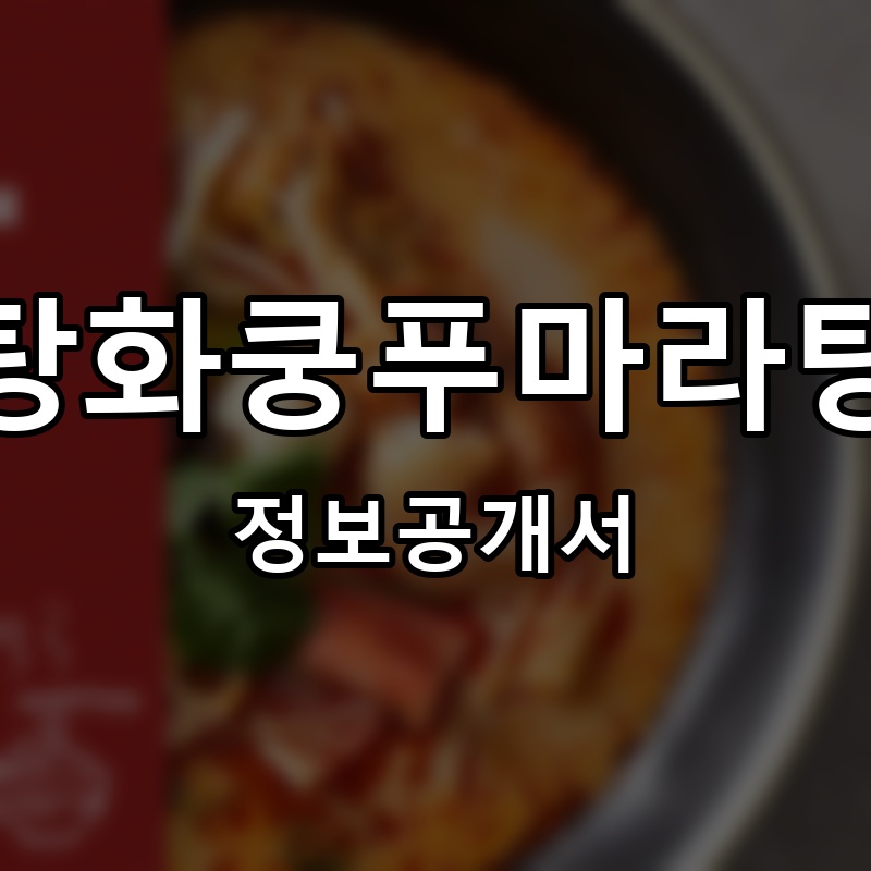 탕화쿵푸마라탕 프랜차이즈 정보공개서
