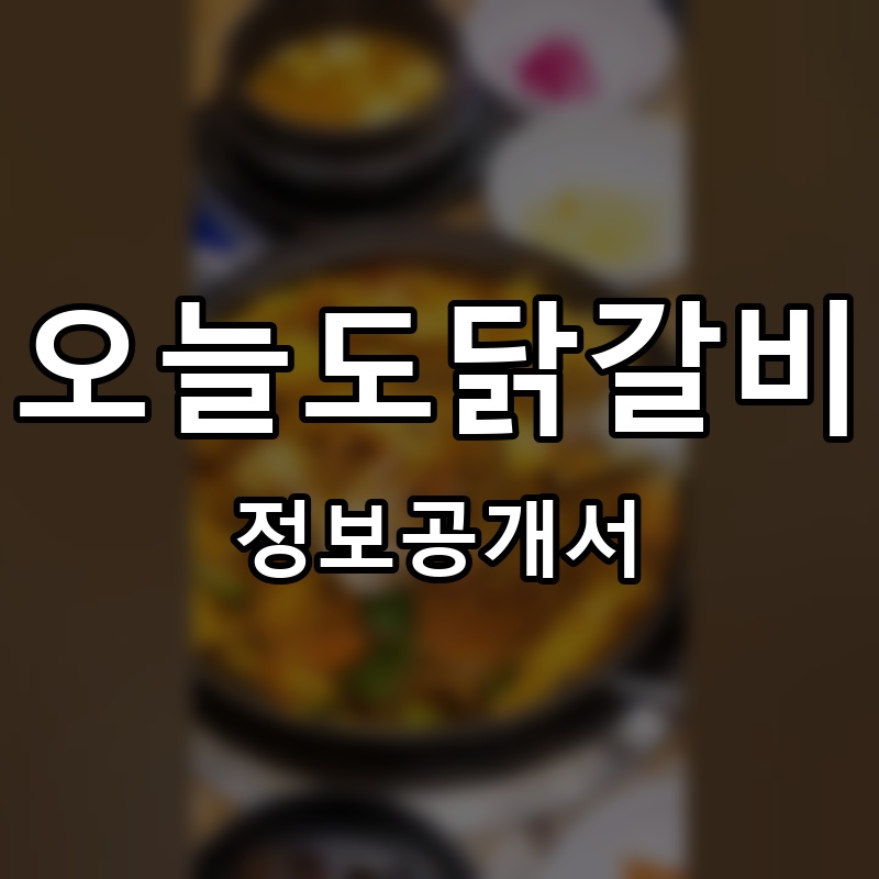 오늘도닭갈비 프랜차이즈 정보공개서