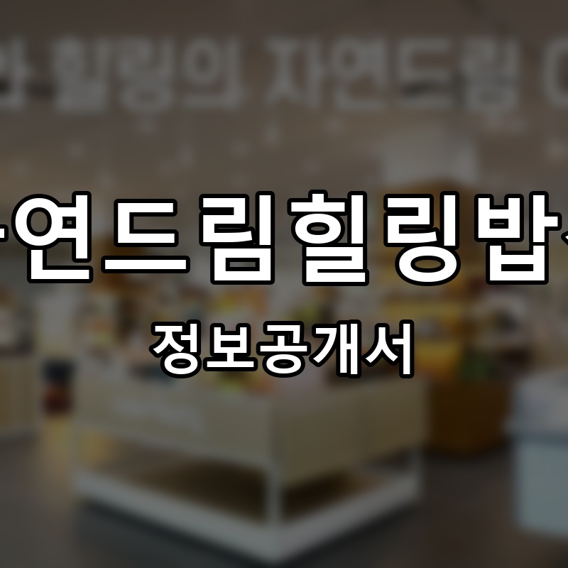 자연드림힐링밥상 프랜차이즈 정보공개서