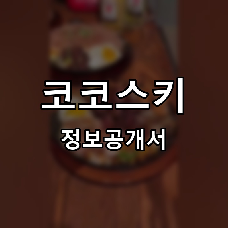 코코스키 프랜차이즈 정보공개서