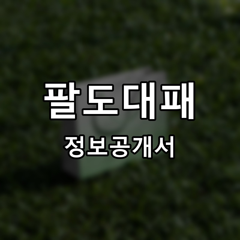 팔도대패 프랜차이즈 정보공개서