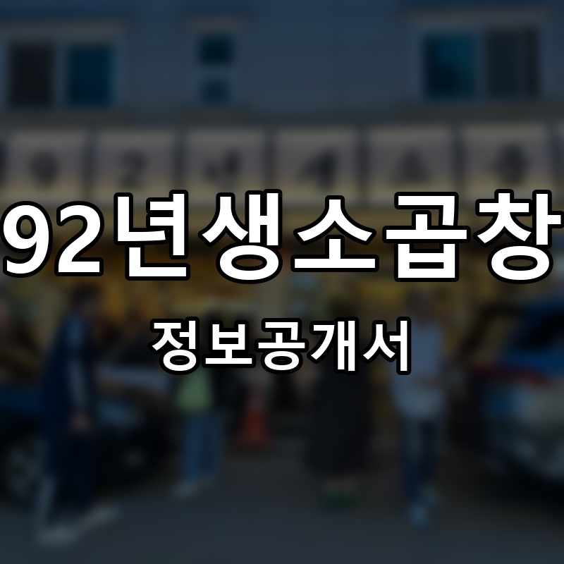 92년생소곱창 프랜차이즈 정보공개서