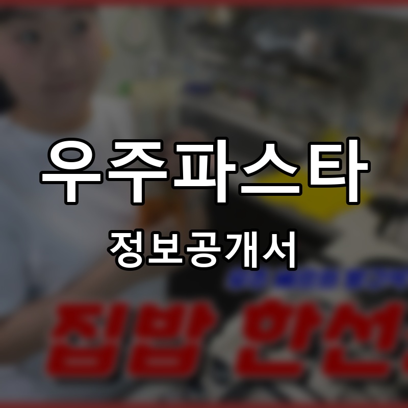 우주파스타 프랜차이즈 정보공개서